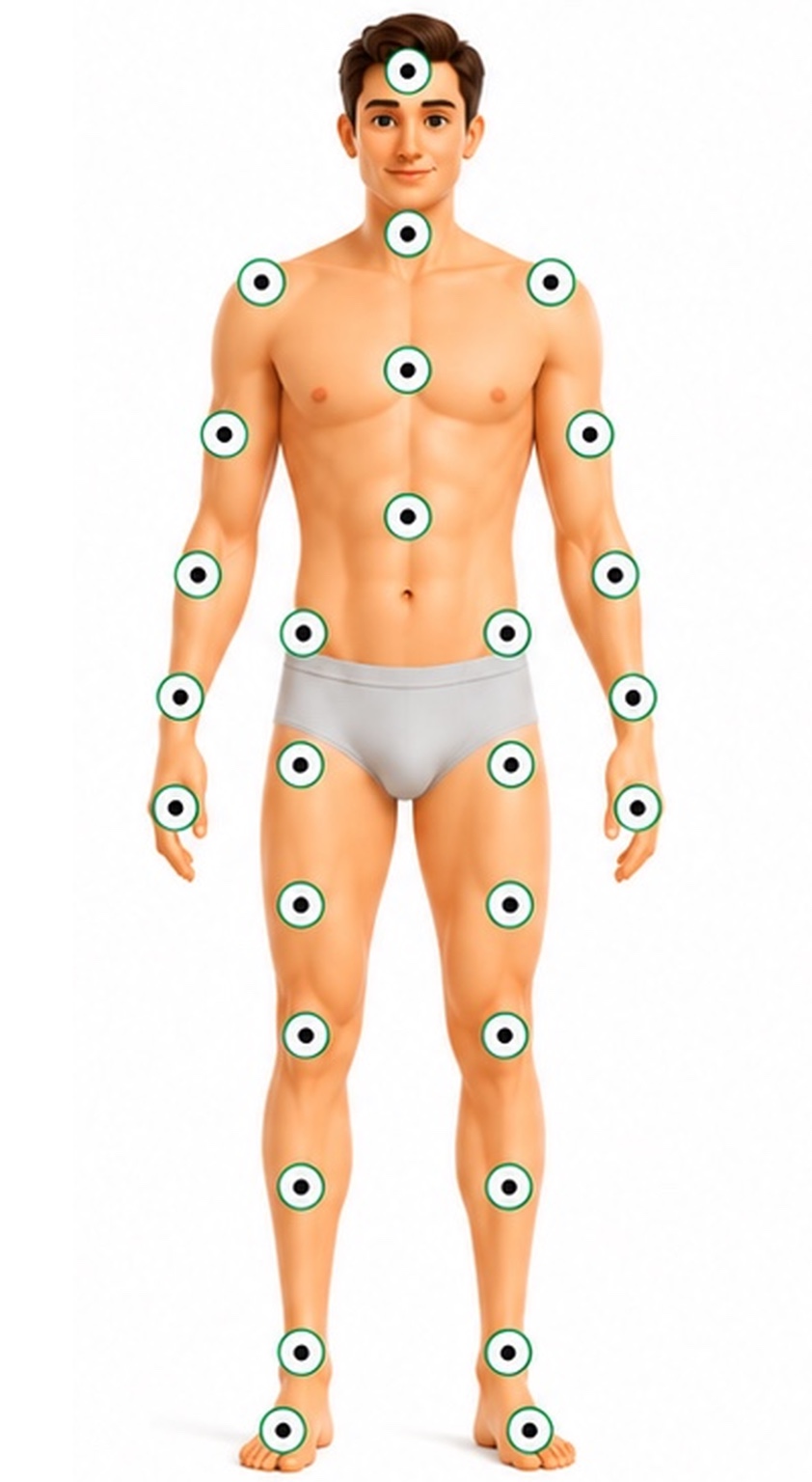 Corps masculin entier vu de face