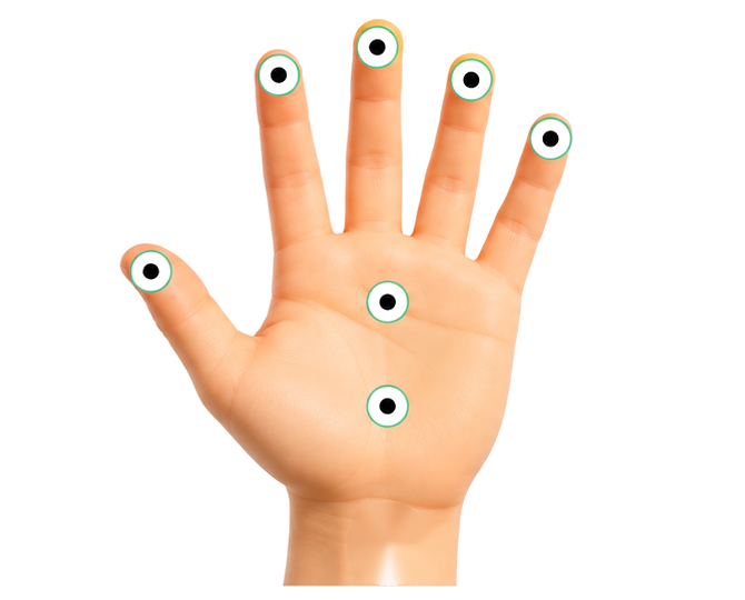 Paume de main masculine stylisée en 3D